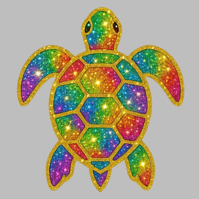 Rainbow Glitter Turtle