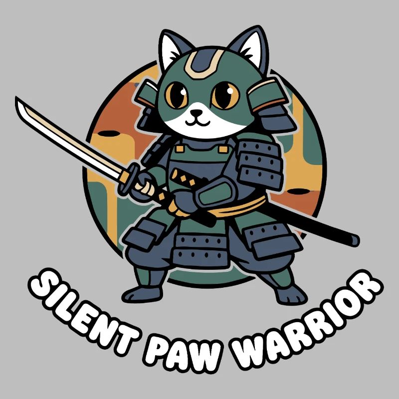 Silent Paws Samouraï Guerrier Chat