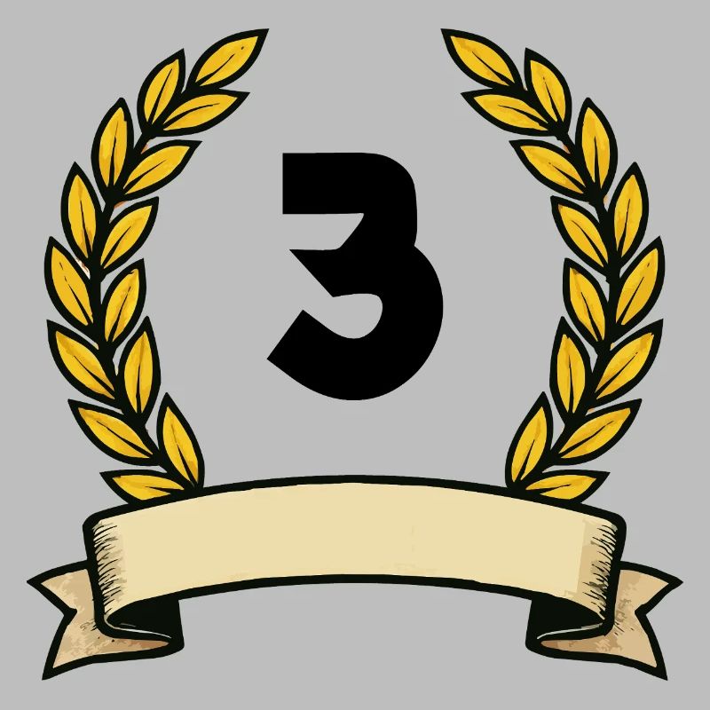 Couronne de laurier dorée numéro 3