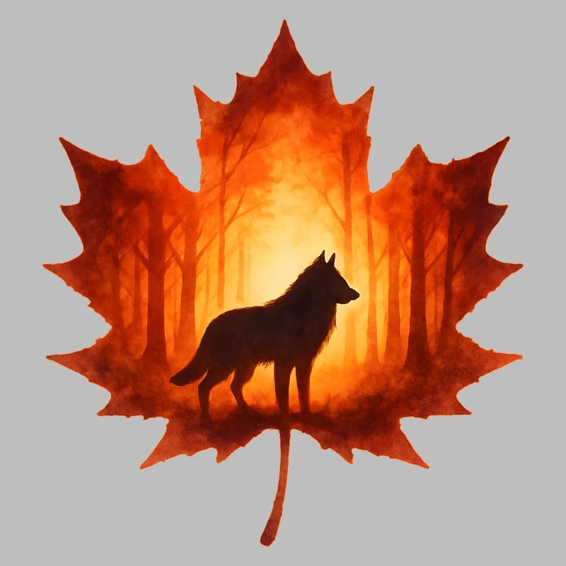 Herbst mit Wolf elegant