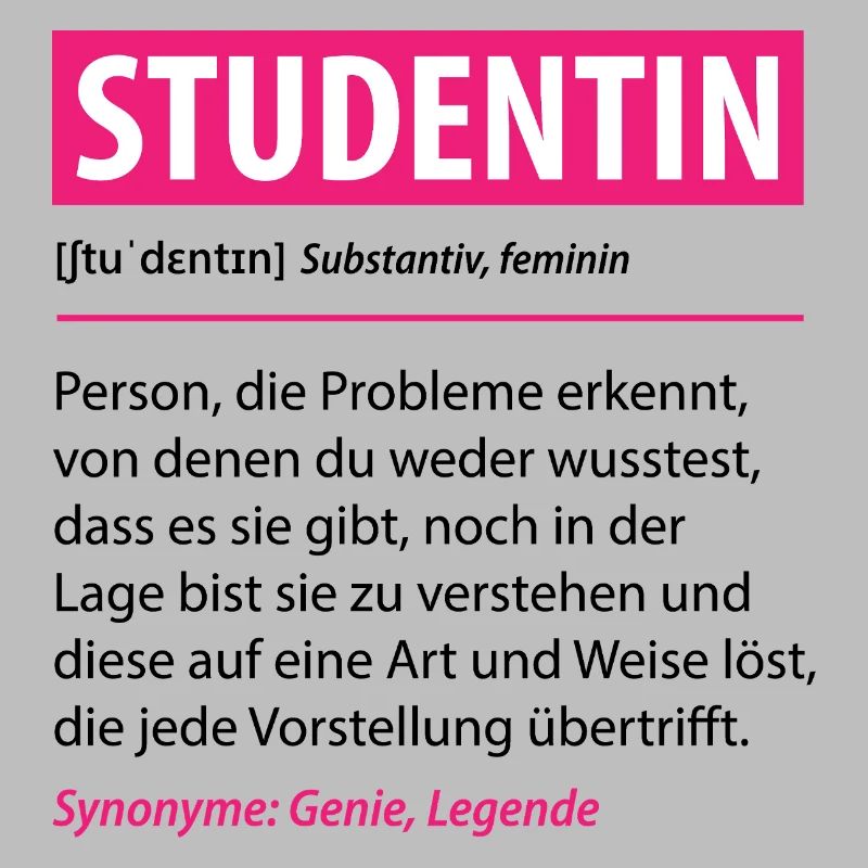 Studentin Lustige Definition Spruch Geschenk