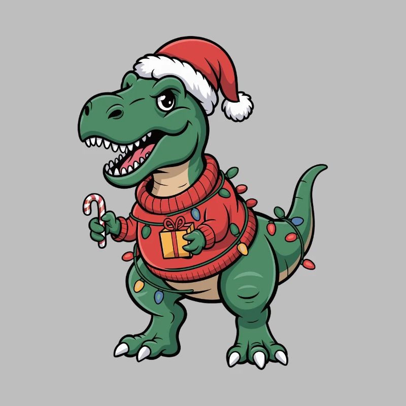 T-Rex de Noël en pull