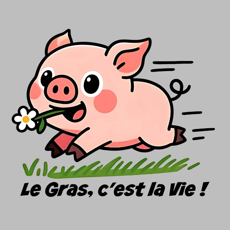 Le Gras, c'est la Vie ! cochon dans le pré