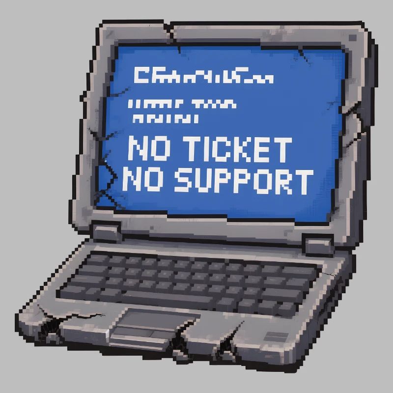 Pas de ticket, pas de support Admin IT Spruch