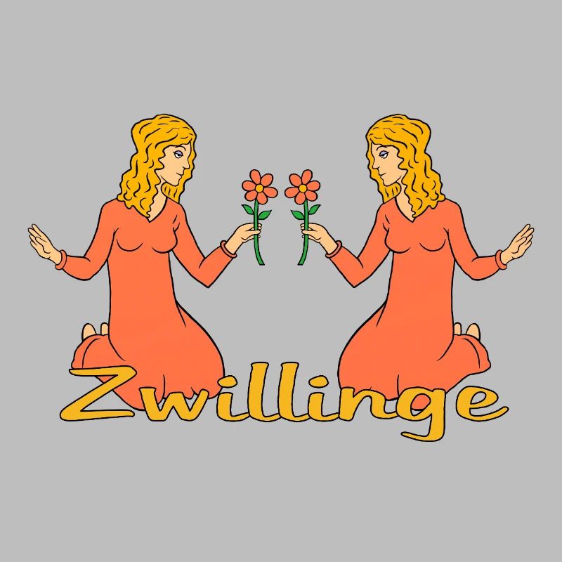 Sternzeichen Zwillinge mit einer Blume