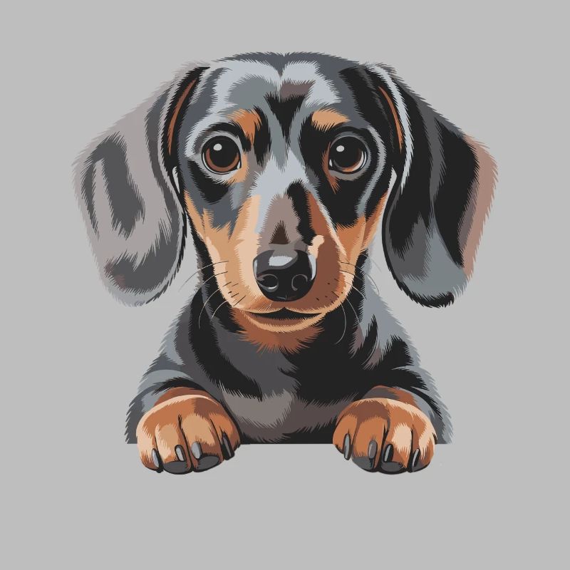 Illustration de chiot teckel