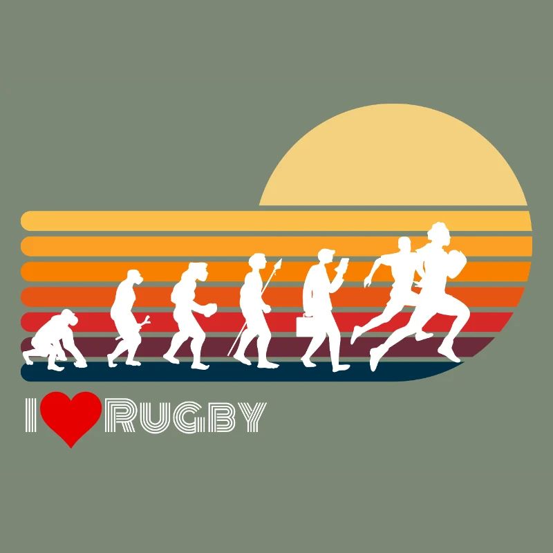 Rugby Rétro Evolution Coucher de soleil