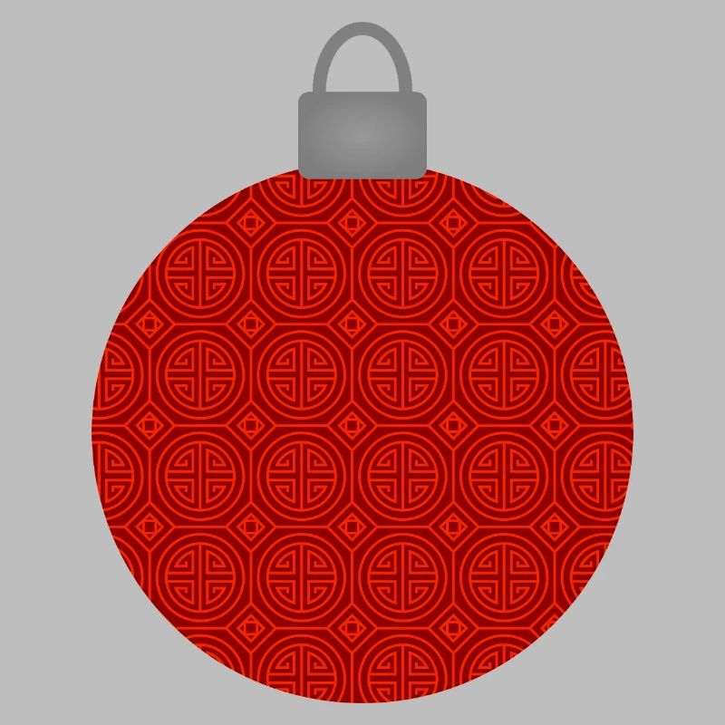 Rotes Rundmuster Weihnachtskugel