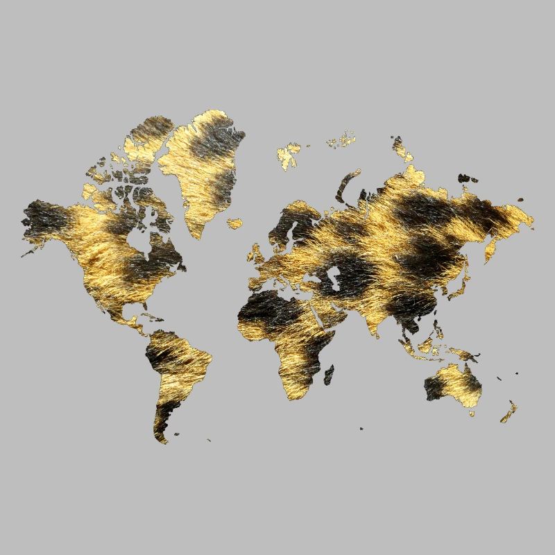 World Map Animal Pattern