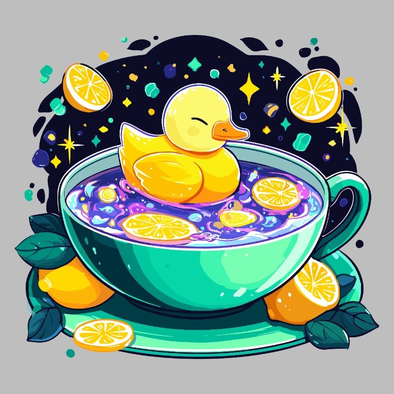 Zitrus-Ducky im Tee-Schaum