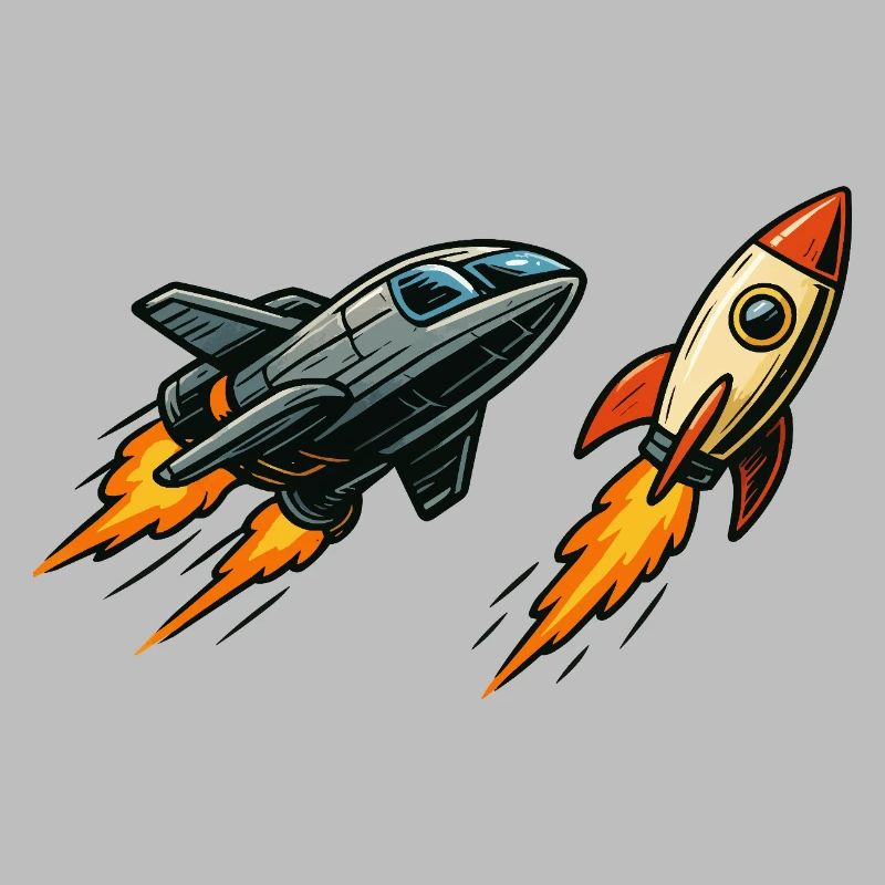 Espace de dessin animé Rocket Sprint