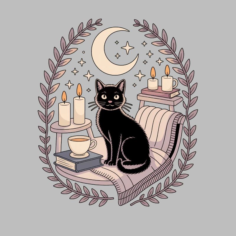 Sortilège de lune gothique gothique doux, douillet, chat