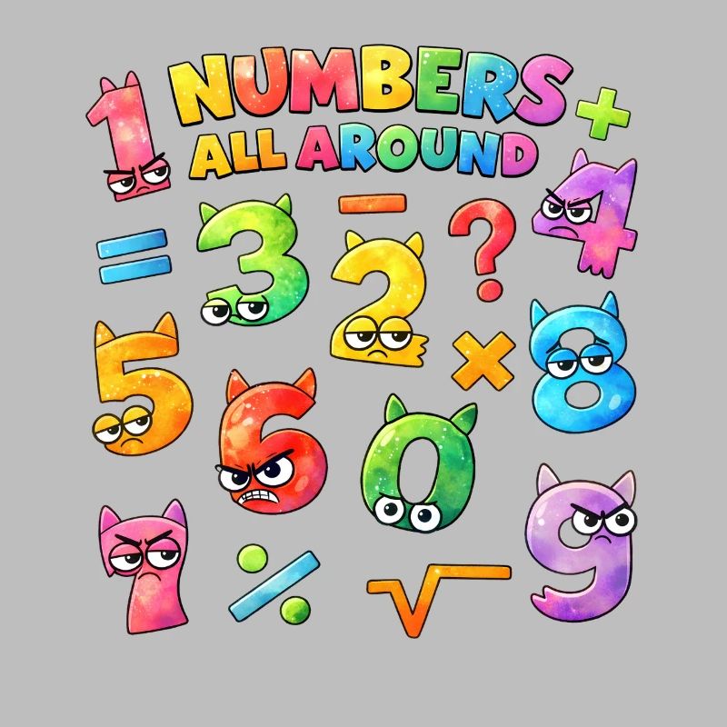 Rainbow Math Faces & Numbers