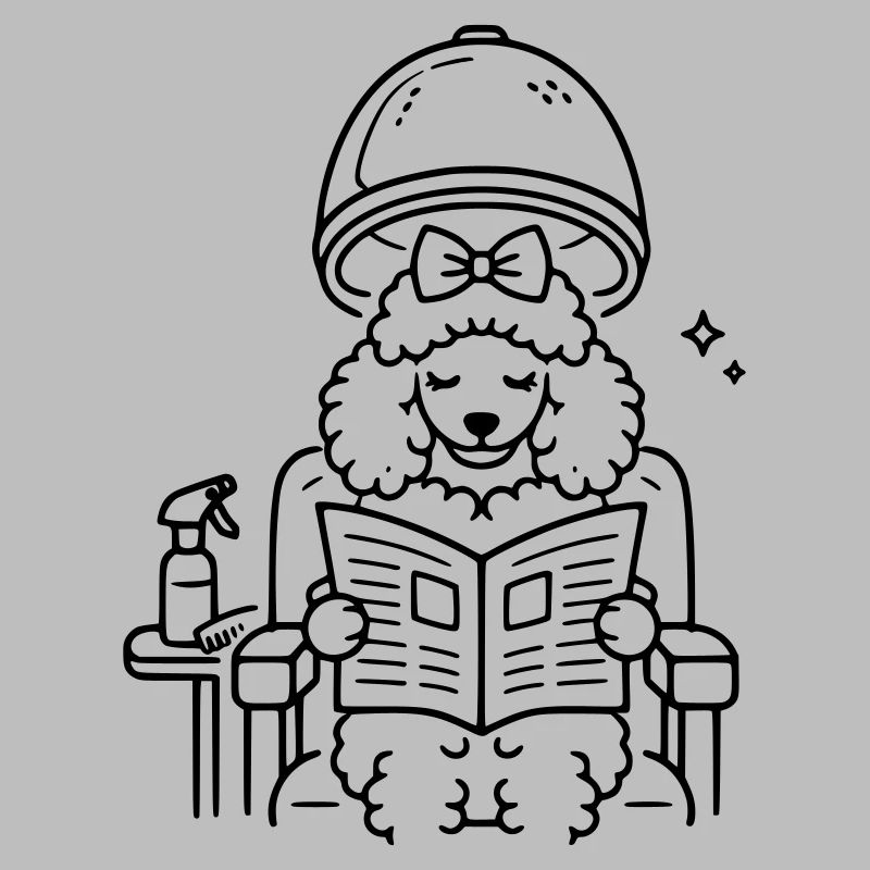 Caniche chez le coiffeur