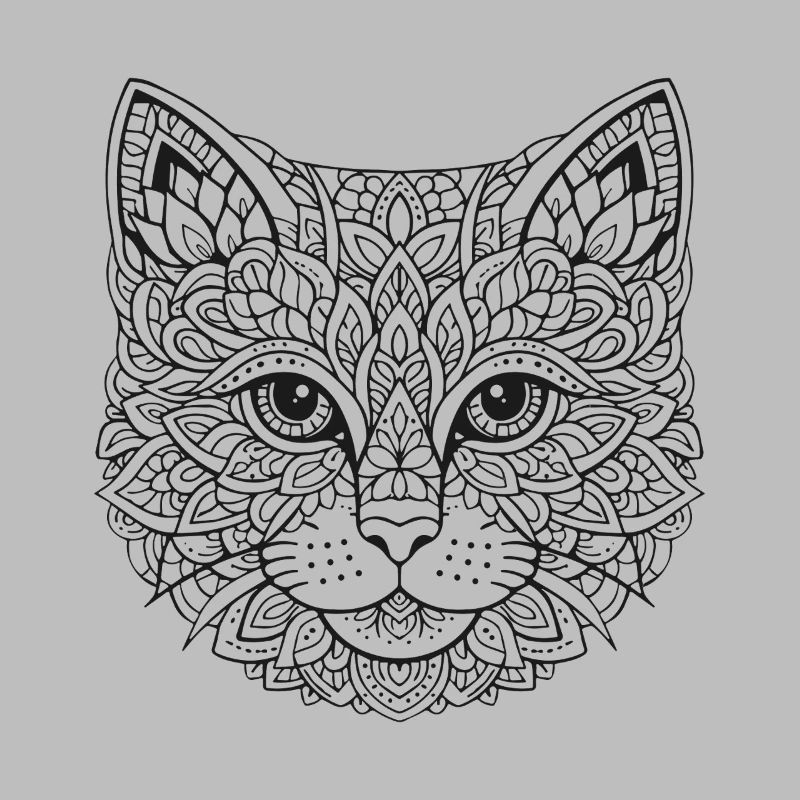 Visage de chat de Mandala