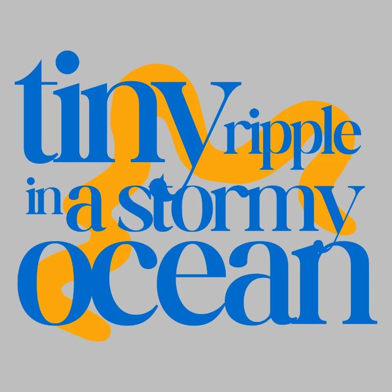 Tiny ripple in a stormy ocean (orange background)