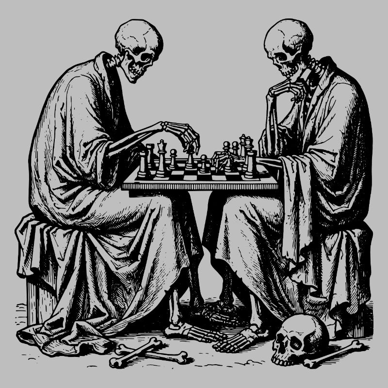 Skelette spielen Schach
