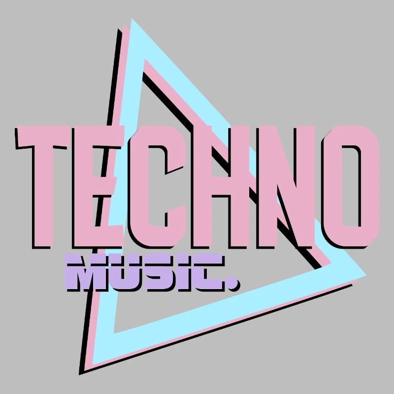 Techno Neon Retro Logo