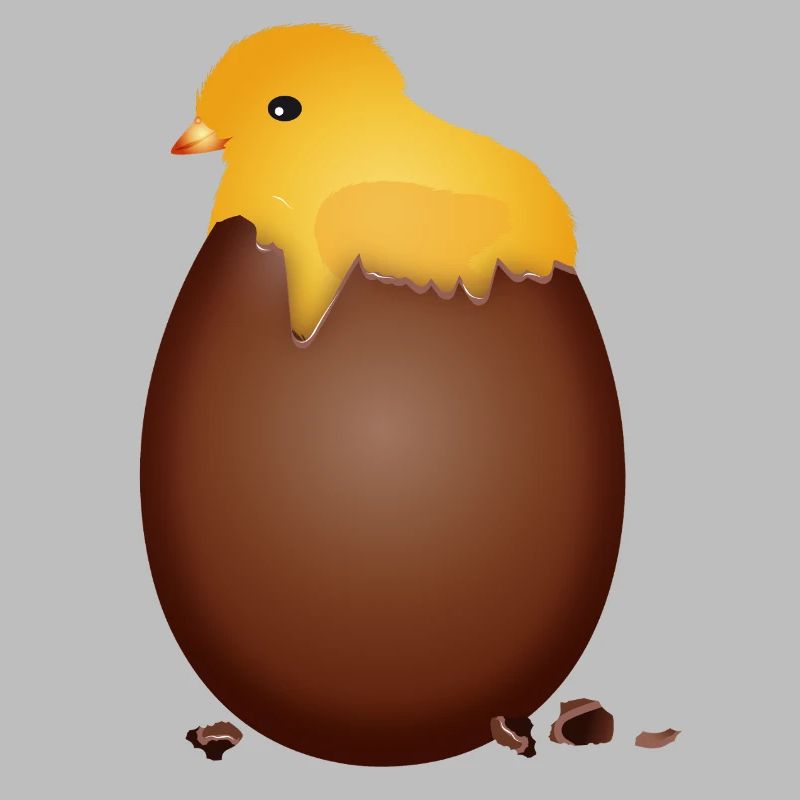 Chocolate Easter Egg with Cute Chick