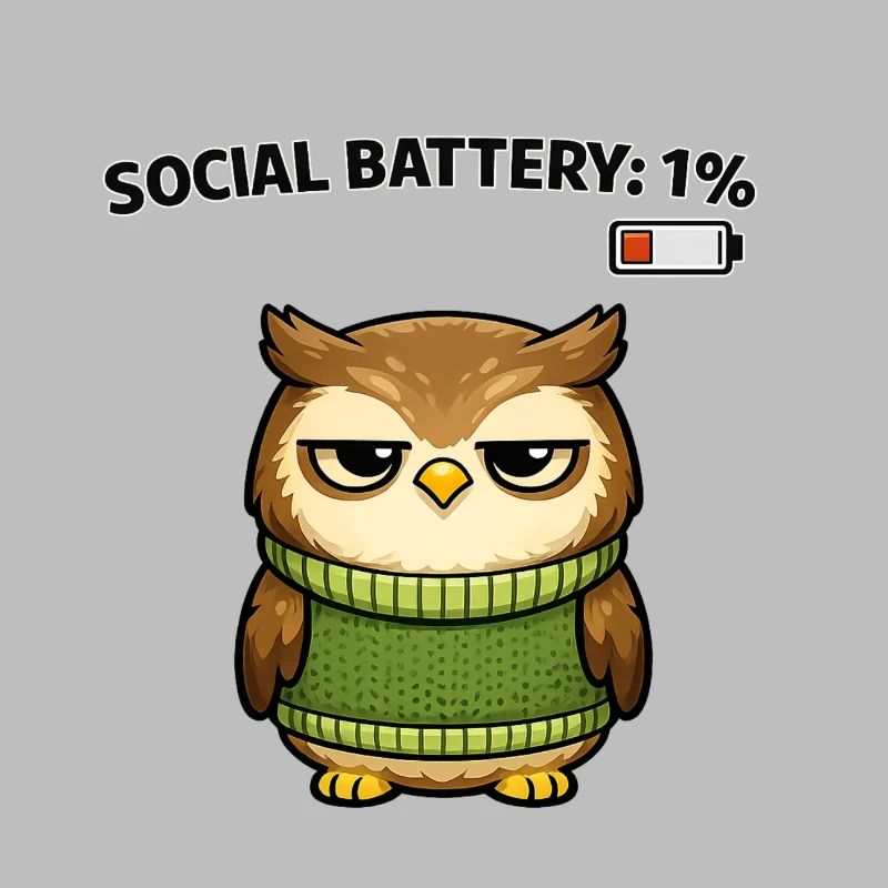 Eulenpullover 1% Akku Humor