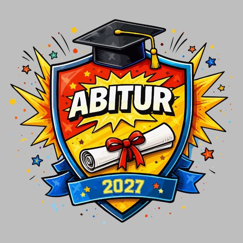 Abitur 2027 Abschluss Comic Schild