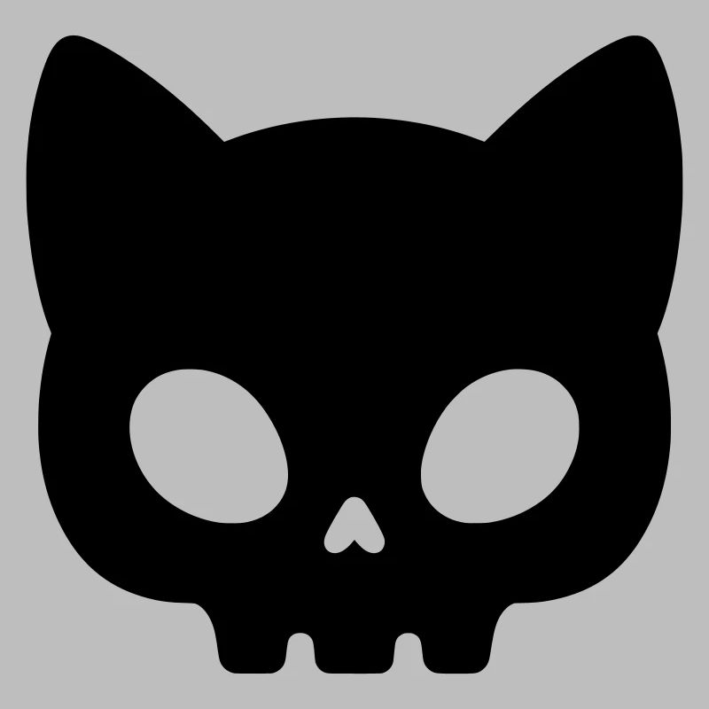 Silhouette de crâne de chat | Masque gothique mignon