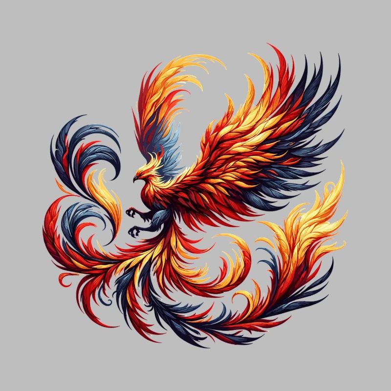 Fire Phoenix in the Flame Vortex