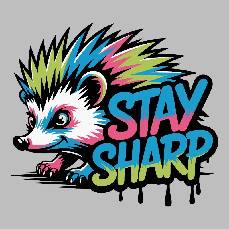 Stay Sharp Hedgehog Neon