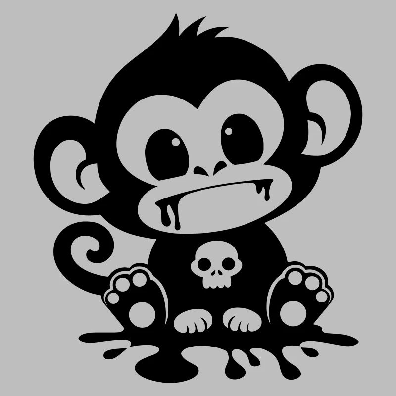 Singe Effrayant avec un Crâne