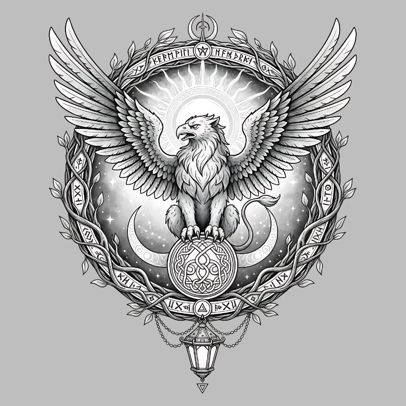 Cosmic Eagle with Rune Ring