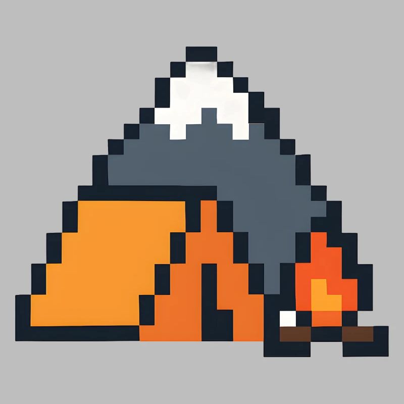 Pixel Sleeping Fox Moonlit Night