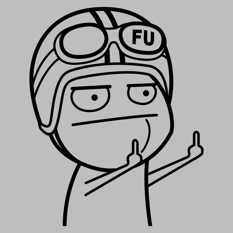 FU Meme avec casque de cyclomoteur (couleur changeable)