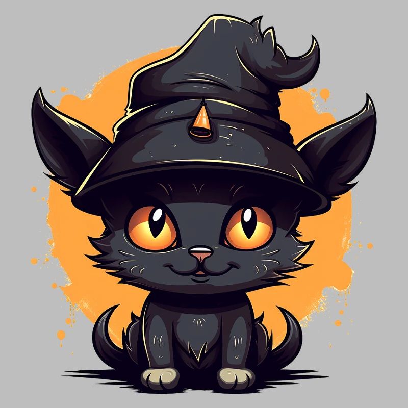 Chat sorcier dans un look d’Halloween - chat