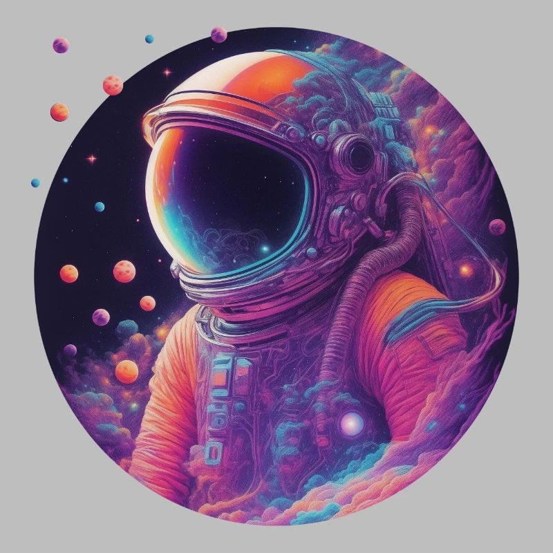 Astronaute néon dans l’espace couleur