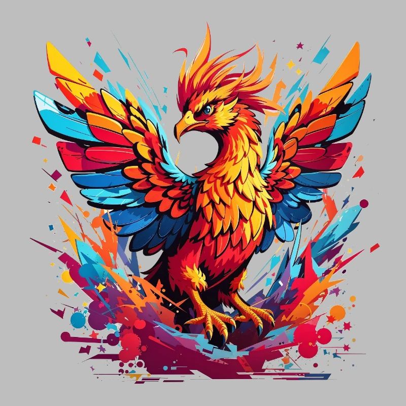 Feuerphönix Farbexplosion