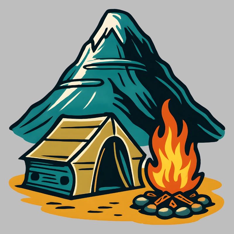 Mountain camping fire pit