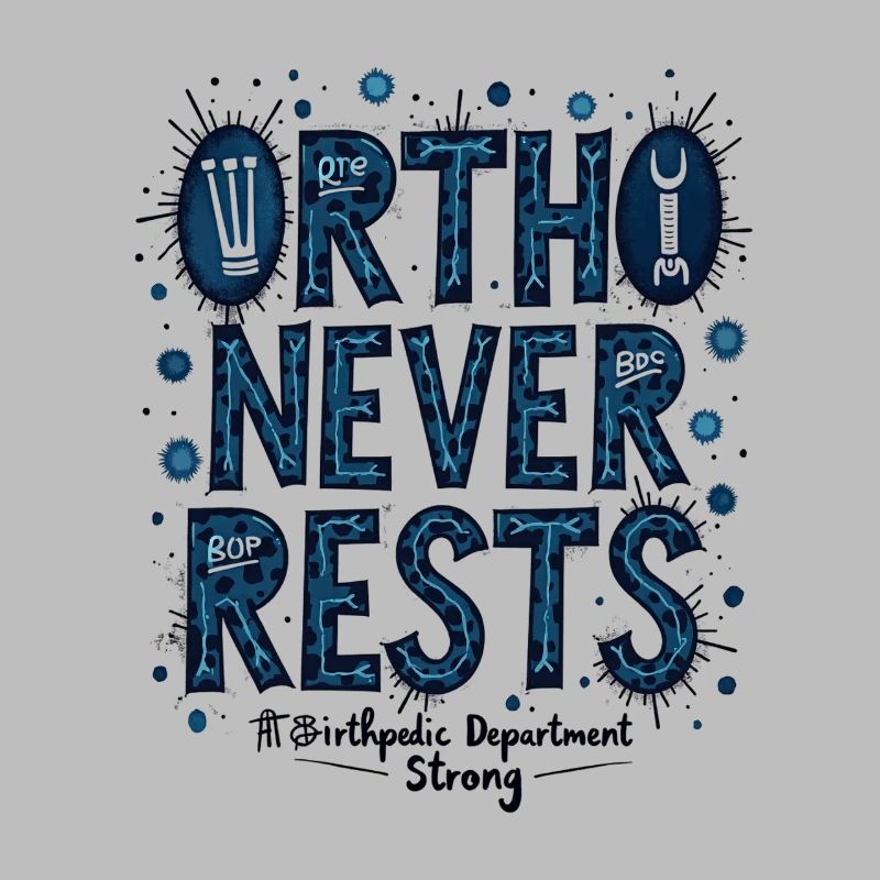 Ortho Never Restless: Blue Bacteria Typography
