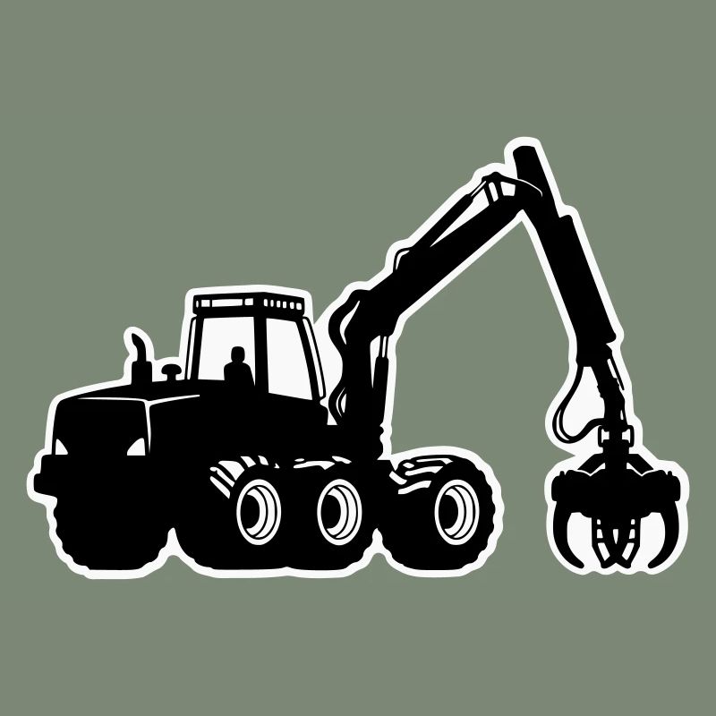 Silhouette de moissonneuse