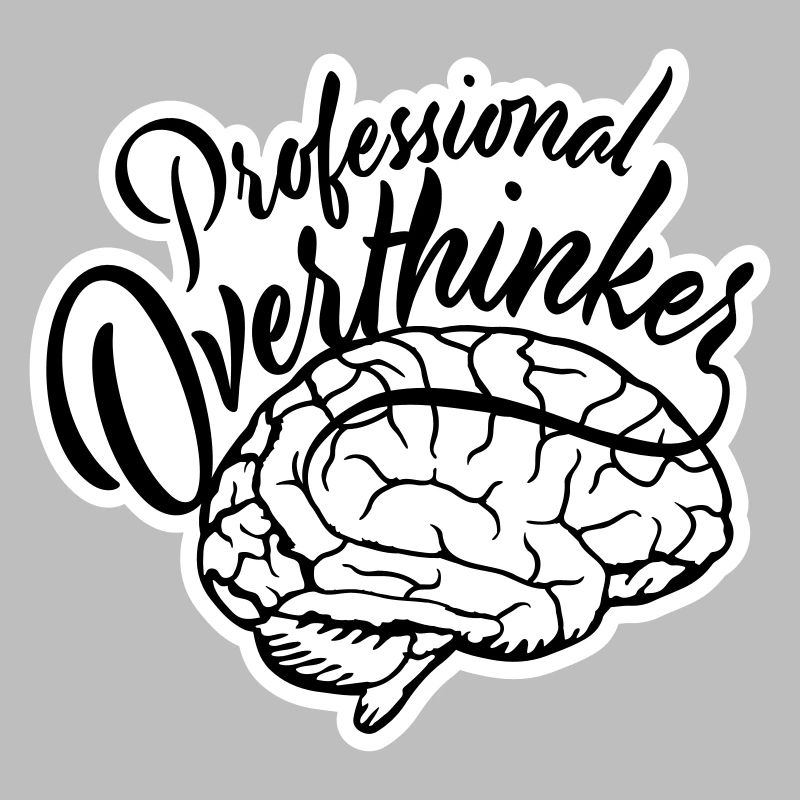 Professional Overthinker Funny Brooding Anxiety Logo