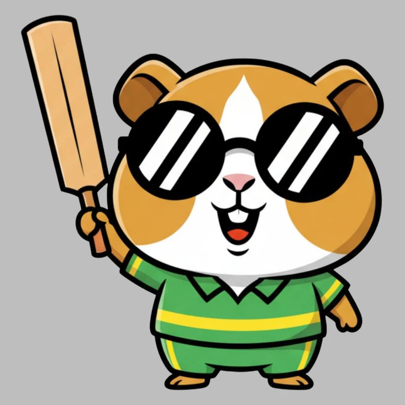 Cooler Hamster Mit Cricket Schlaeger