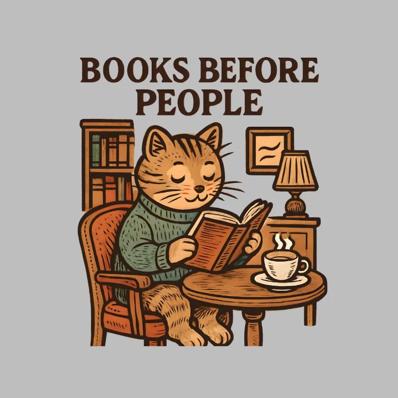 Livres devant les gens – lecture de chat