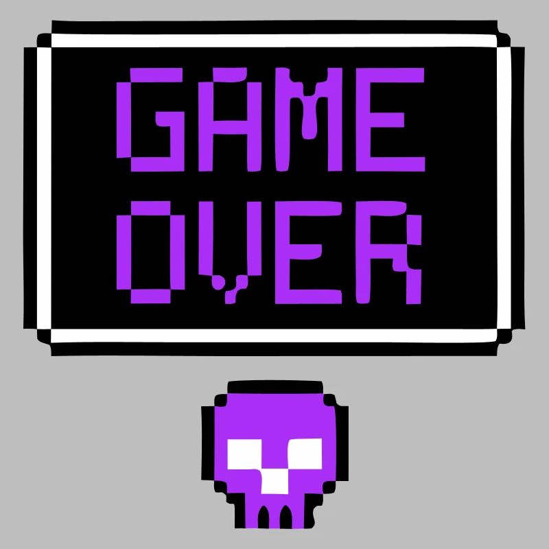 Game Over Pixel Art du Crâne