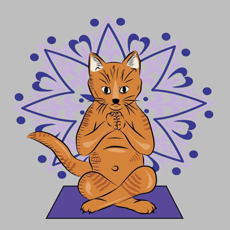 Mandala méditatif du chat