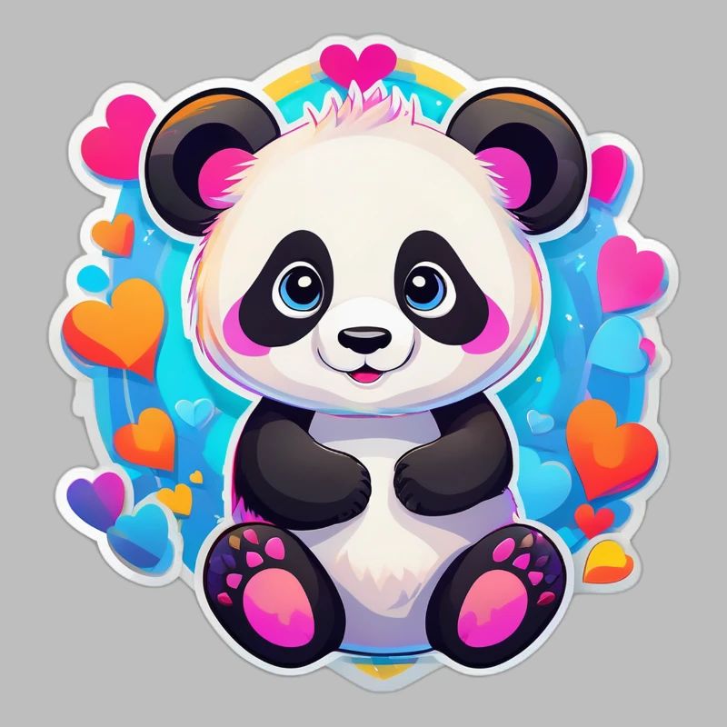 Regenbogenherz-Panda