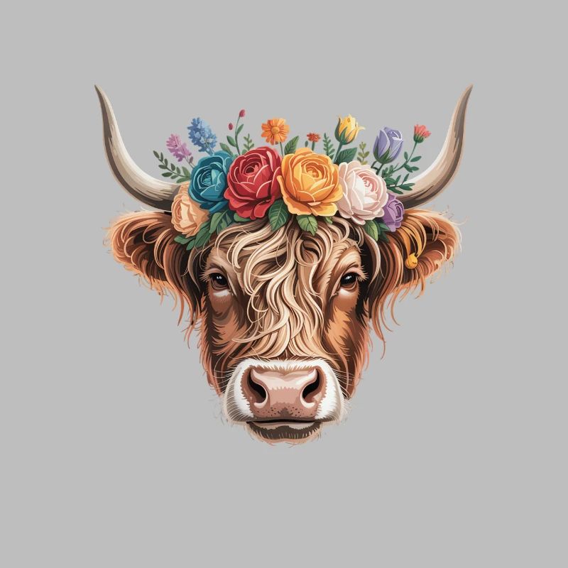Vache à couronne de fleurs