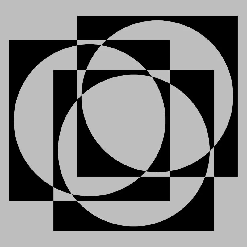 geometric circles and squares pattern