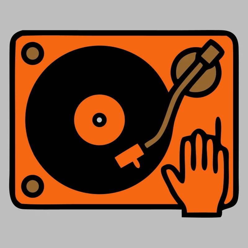 DJ Turntable grattant à la main