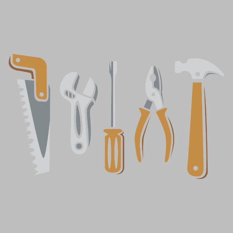 Ensemble d’outils vectoriels - scie, marteau, pinces, vis