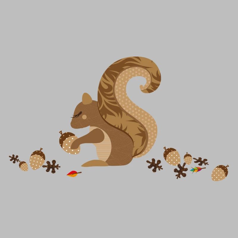 Ein Eichhörnchen mit einer Eichel