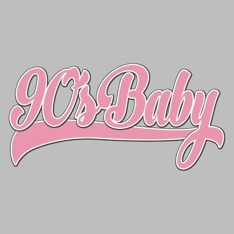Script rétro rose bébé des années 90